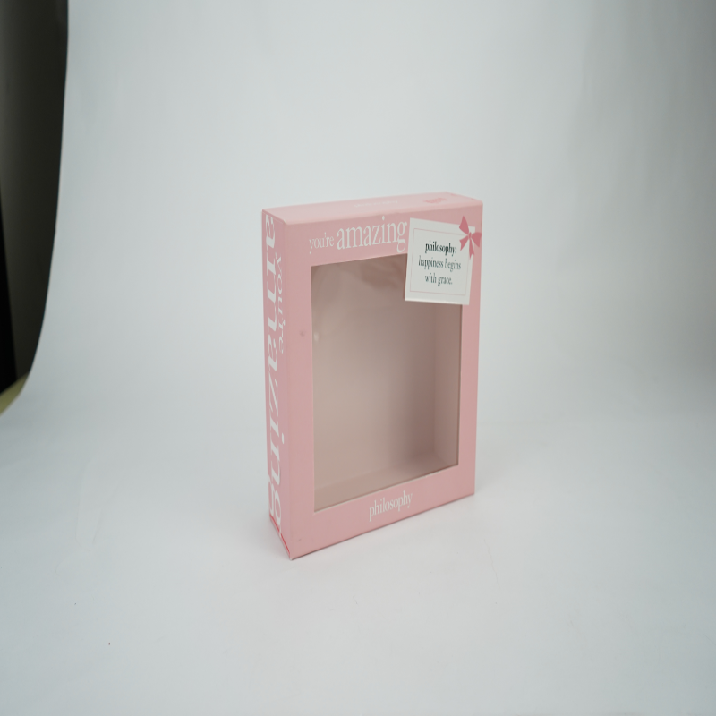 Custom Pink Window Cosmetic Box