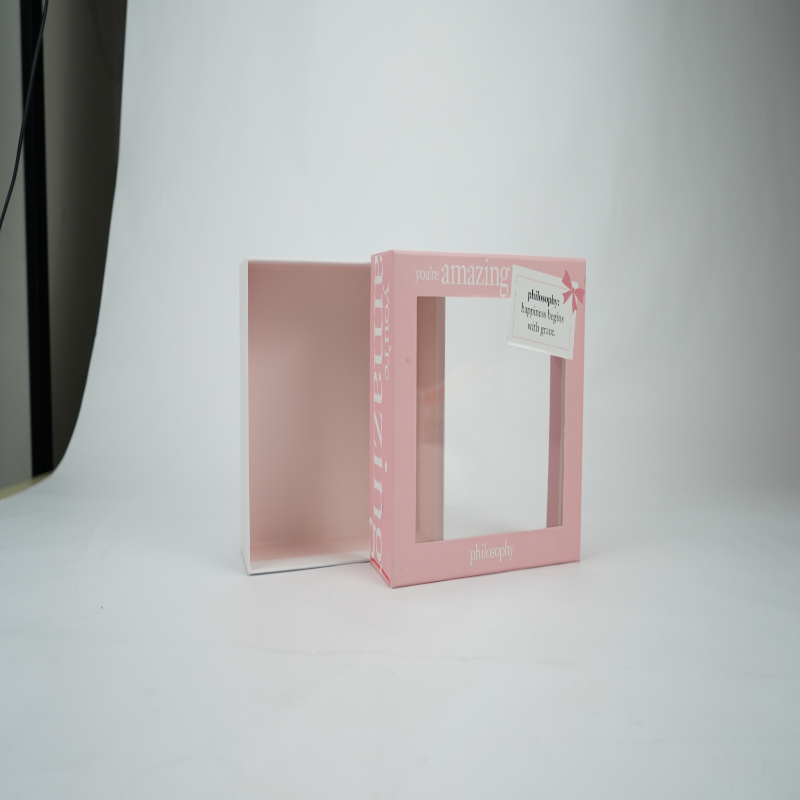 Pink Window Cosmetic Box, Custom Boxes with Window